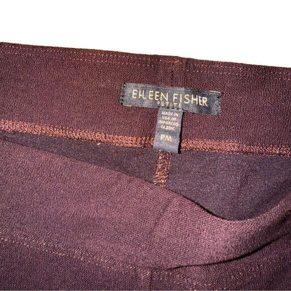 Eileen Fisher Women’s Stretchy Chocolate Pull On Ankle Pants -Size Medium Petite - Picture 5 of 6